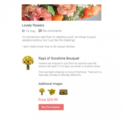Products in posts
